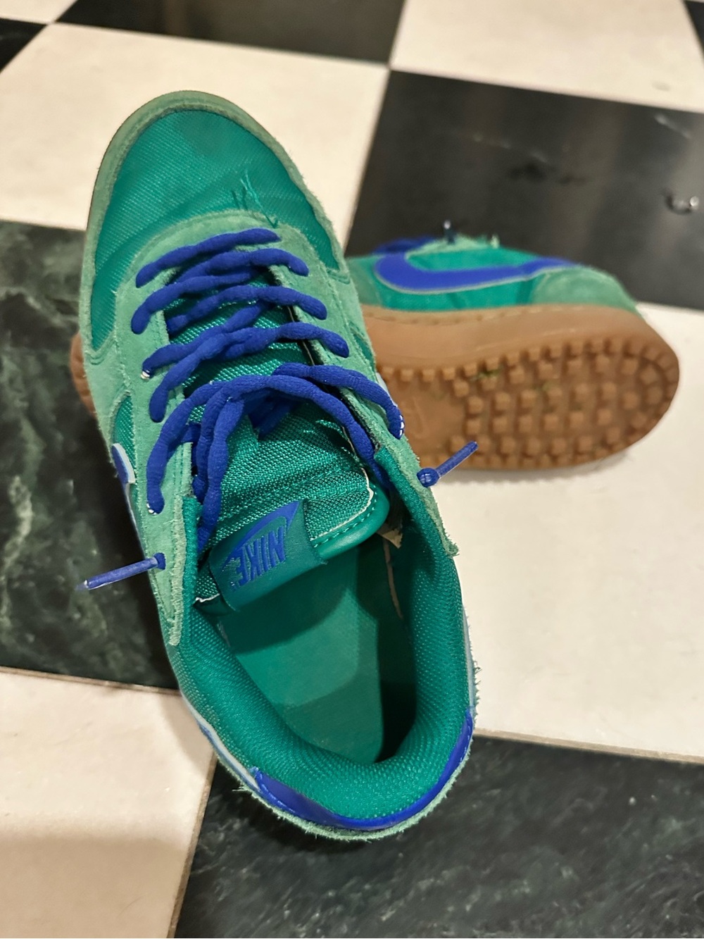 Nike Kids Teal & Royal Blue Low-Top Sneakers